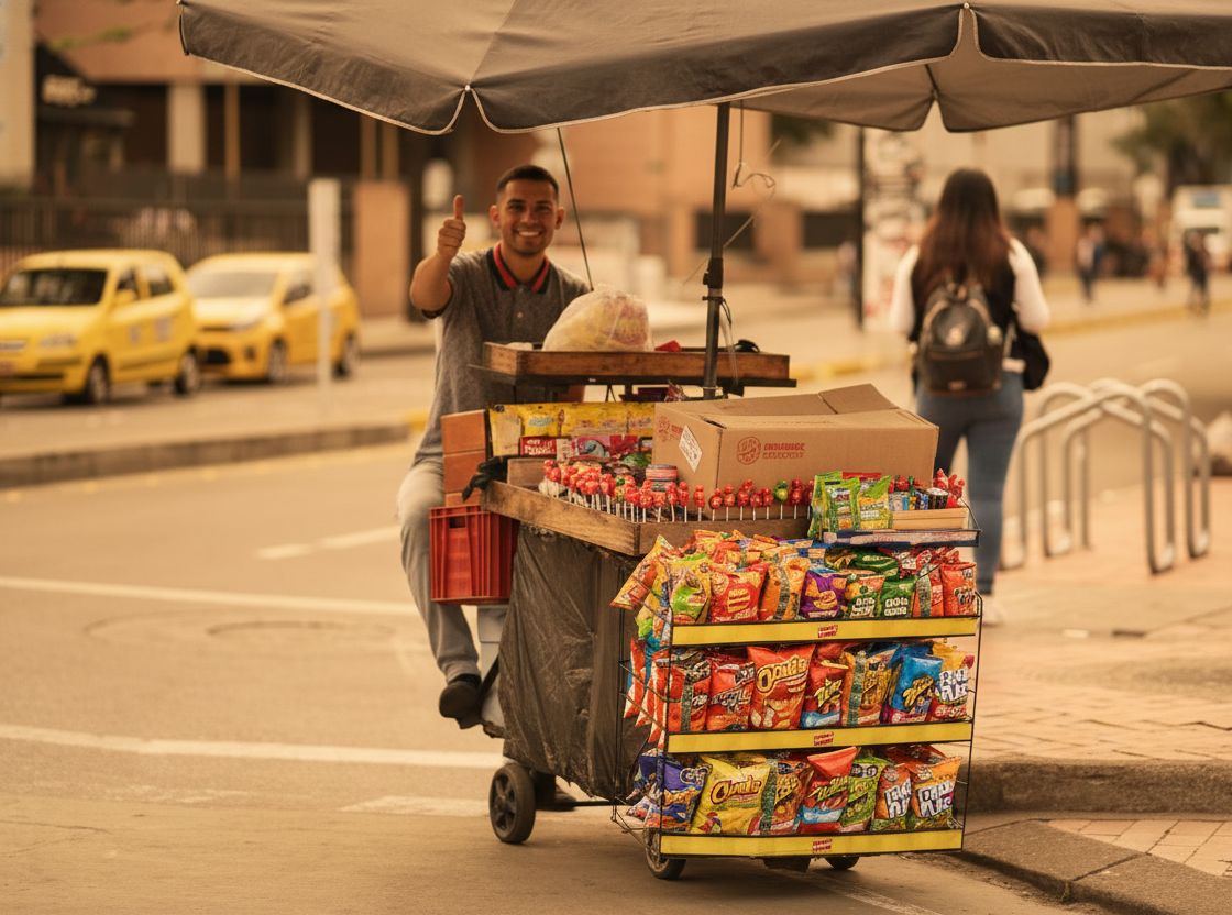 Vendedor ambulante colombiano