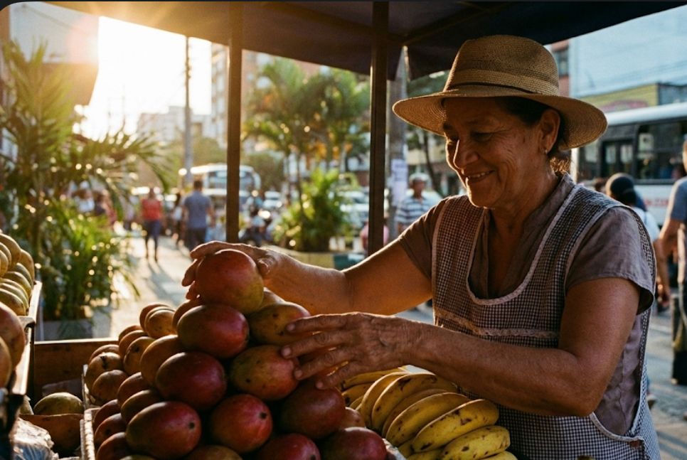 Vendedora de frutas colombiana